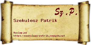 Szekulesz Patrik névjegykártya